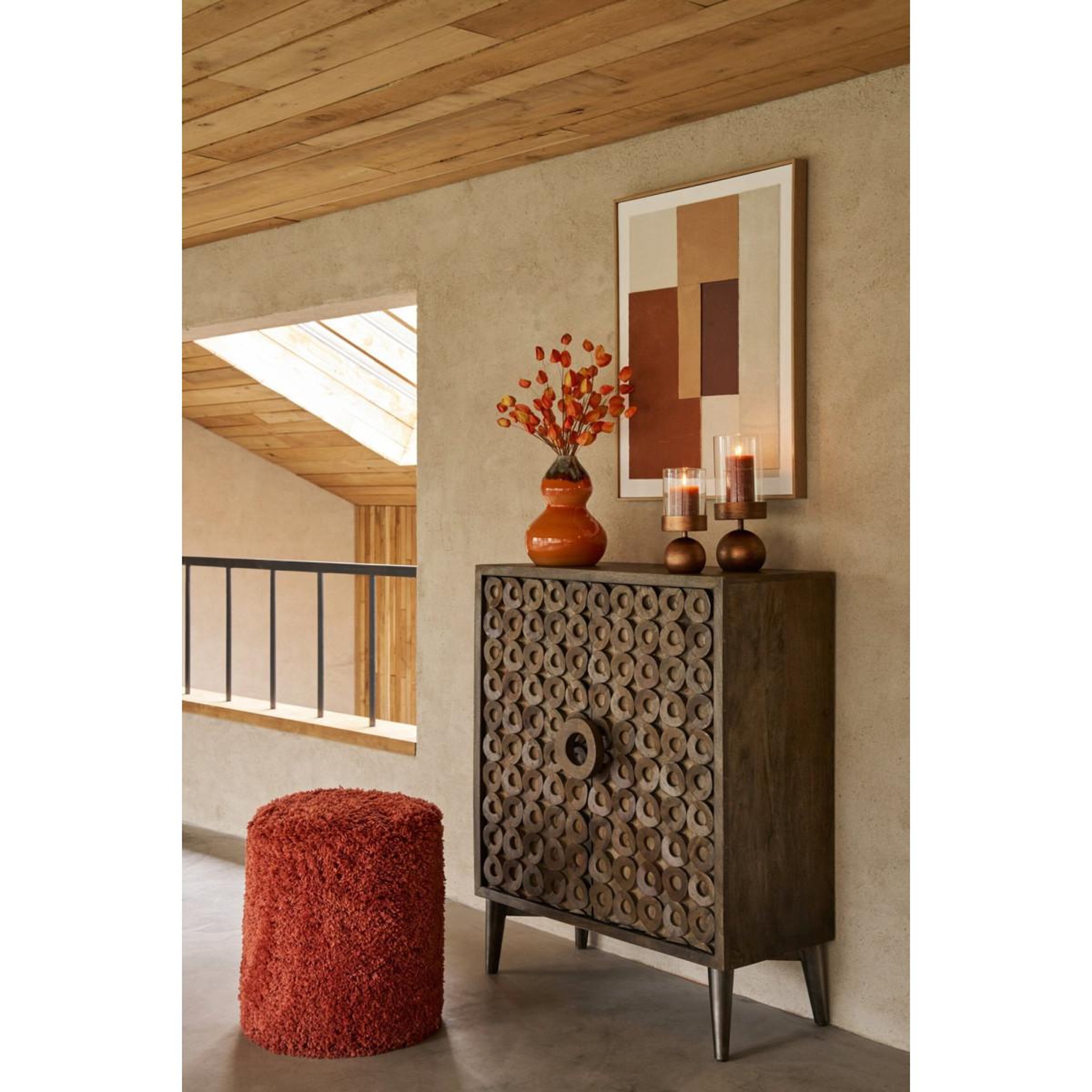 Voir la diapositive 5 : J-LINE Vase déco en céramique  tierra  28cm orange