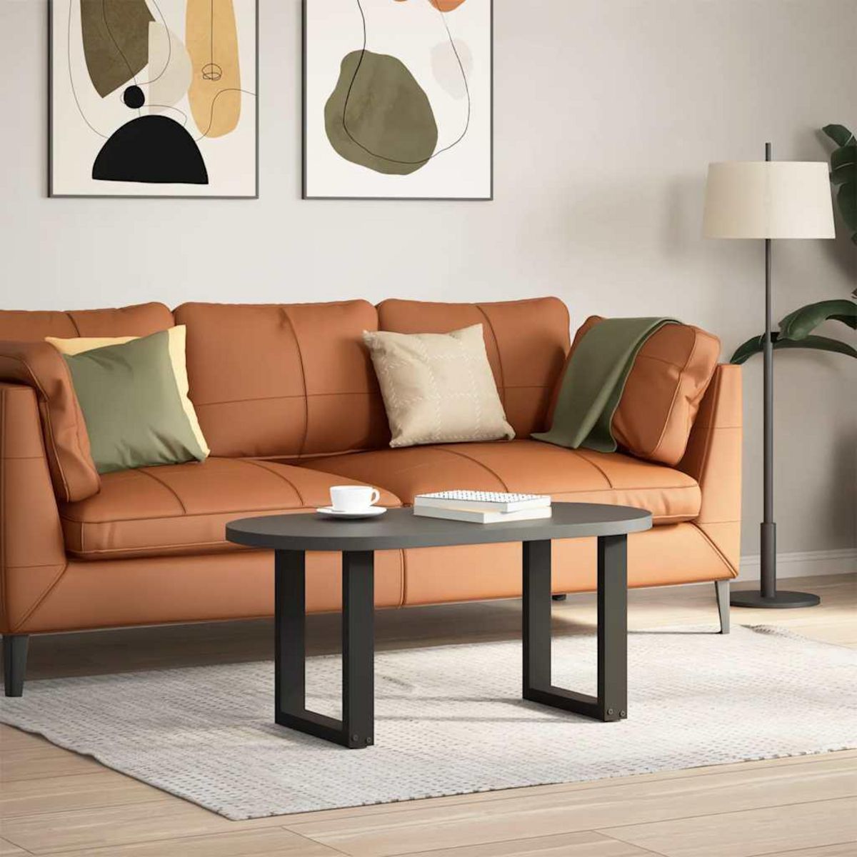 VIDAXL Pieds de table basse forme de U 2 pcs noir 38x(42-43) cm acier