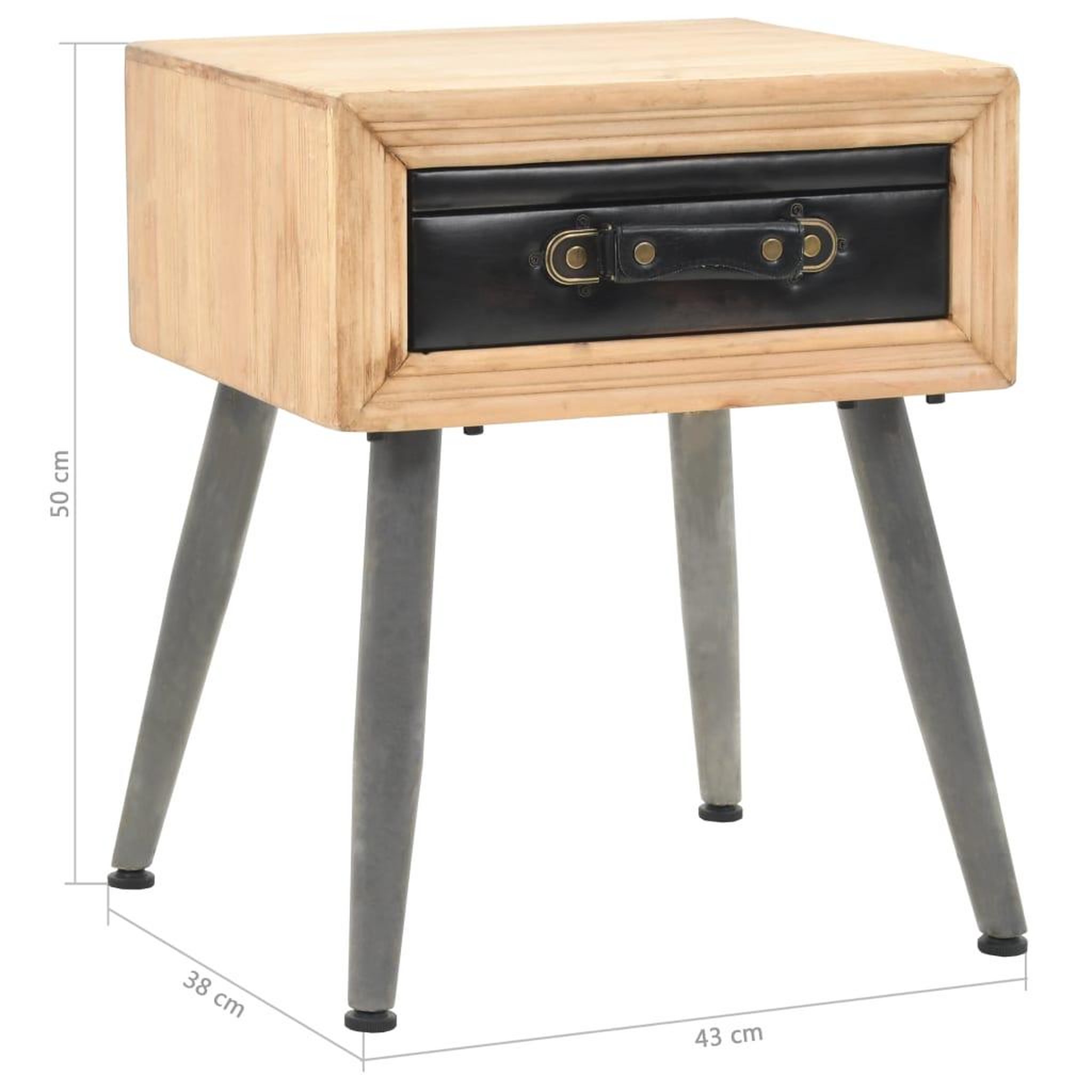 Voir la diapositive 6 : VIDAXL Table de chevet Bois de sapin massif 43 x 38 x 50 cm