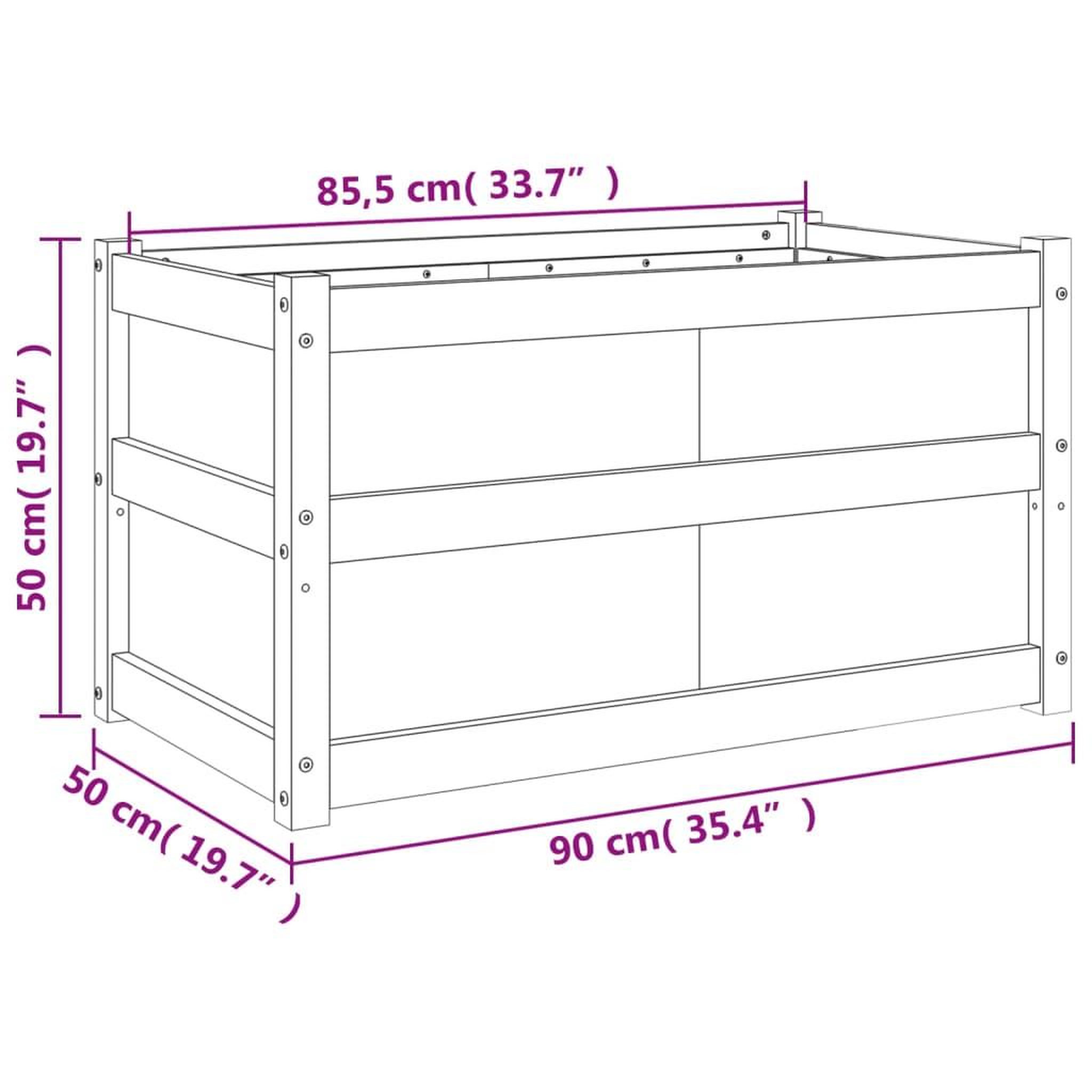 Voir la diapositive 6 : VIDAXL Jardinieres 2 pcs bois de pin impregne