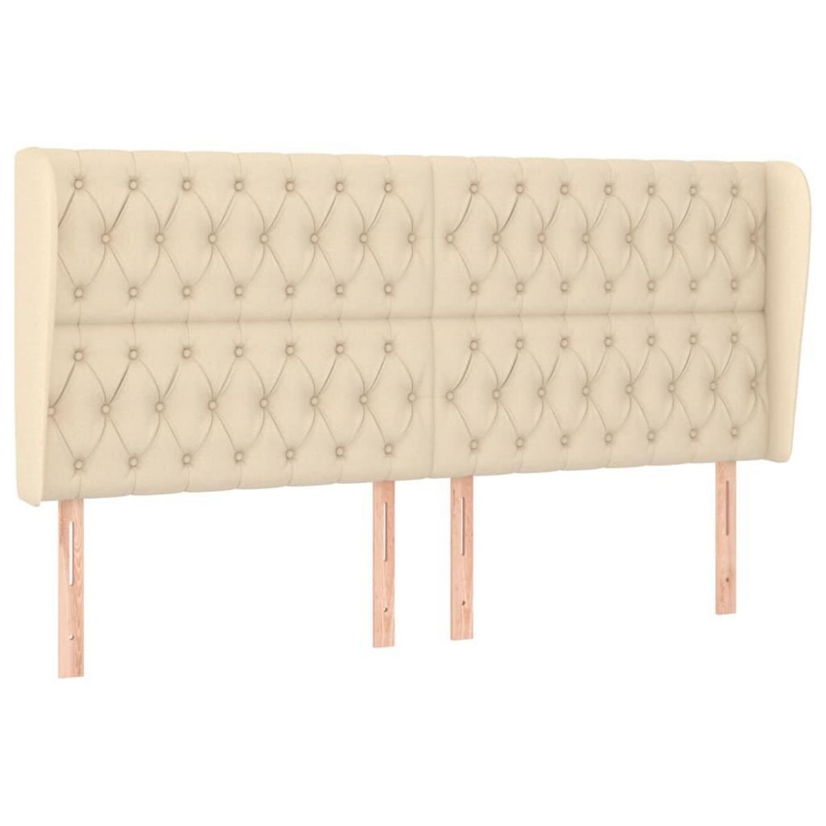 VIDAXL Tete de lit avec oreilles Creme 203x23x118/128 cm Tissu