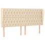 Voir la diapositive 2 : VIDAXL Tete de lit avec oreilles Creme 203x23x118/128 cm Tissu