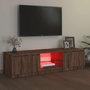 Voir la diapositive 3 : VIDAXL Meuble TV avec lumieres LED Chene marron 140x40x36 cm