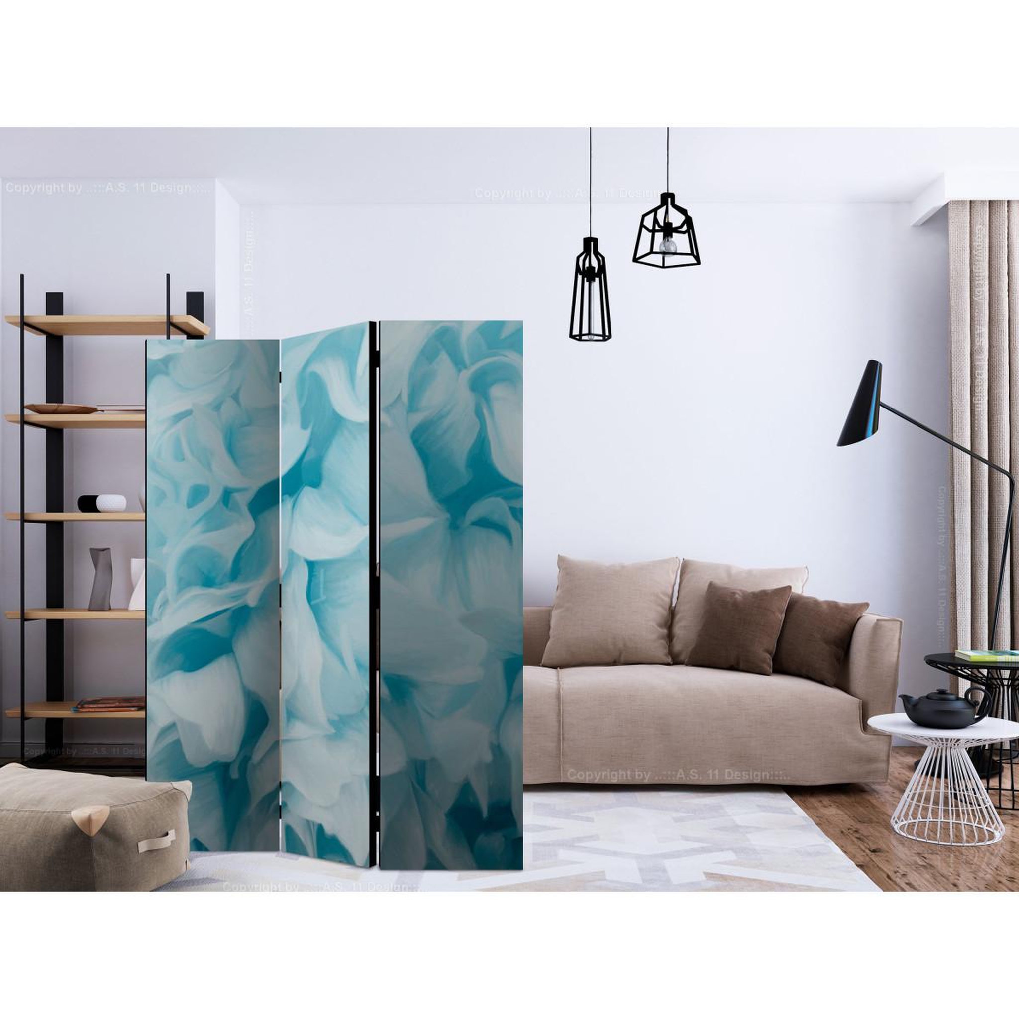 Voir la diapositive 2 : Paris Prix Paravent 3 volets  azalea blue  135x172cm