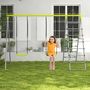 Voir la diapositive 2 : OUTSUNNY Balançoire portique 4 agrès - 2 balançoires, 2 échelles - dim. 2,6L x 1,85l x 1,8H m - métal époxy PE gris vert