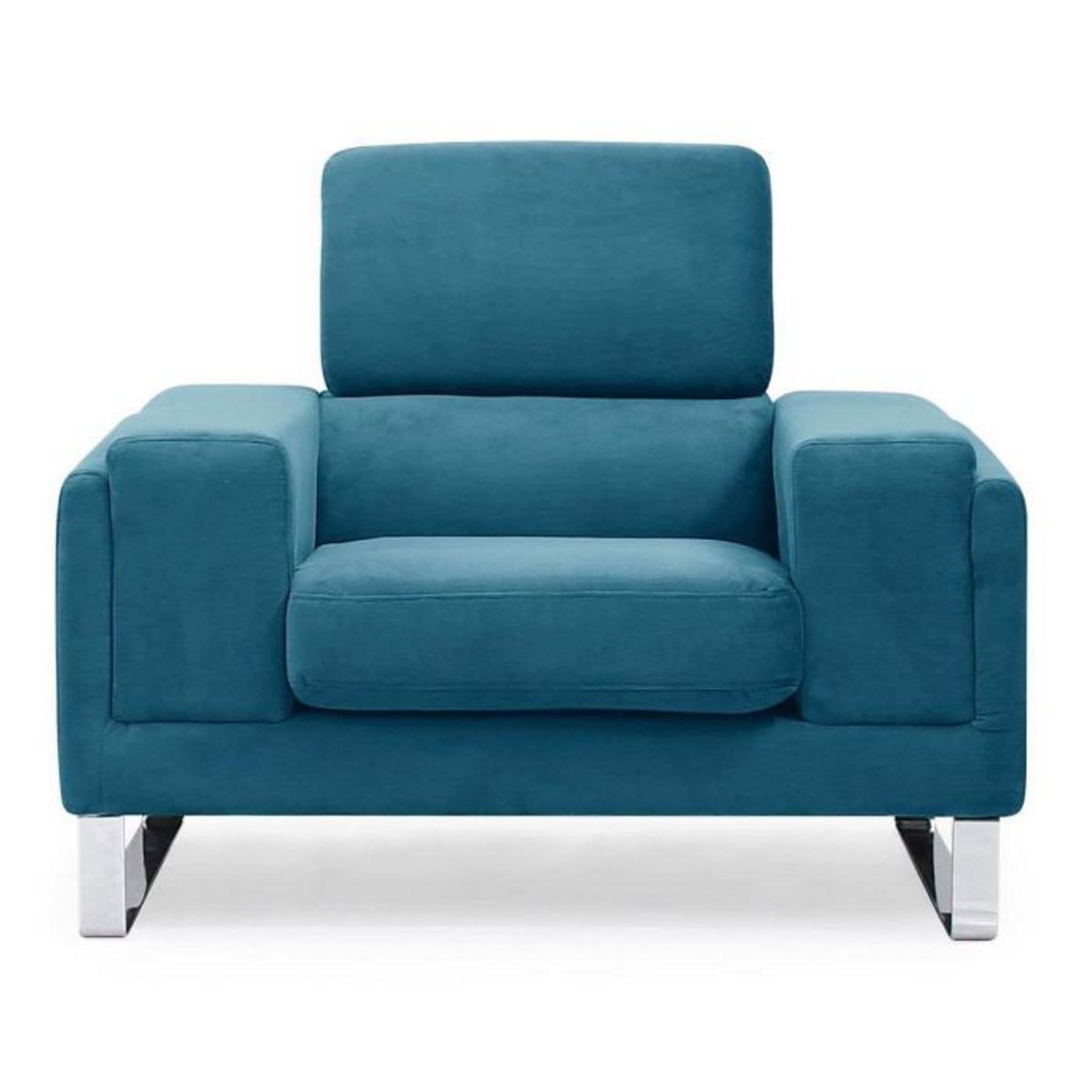 Paris Prix Fauteuil Design en Velours Côtelé  Ezekiel  104cm Bleu