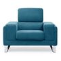 Voir la diapositive 5 : Paris Prix Fauteuil Design en Velours Côtelé  Ezekiel  104cm Bleu