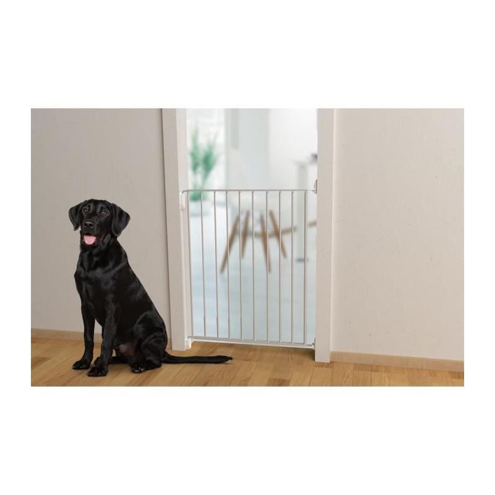 Voir la diapositive 2 : CENTRALE BRICO Barrière métal Rick, pivotante, simple cadre, 67-73cm, hauteur 73cm