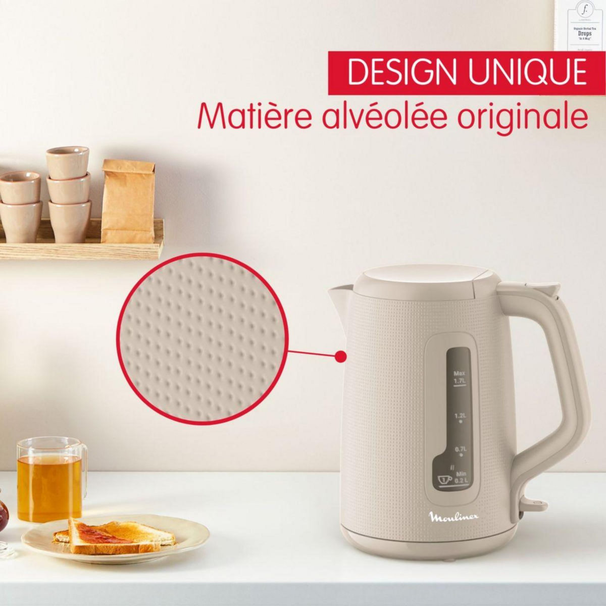 MOULINEX Bouilloire BY2M0B10 morning grise 1.7L
