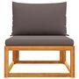 Voir la diapositive 4 : VIDAXL Canape de jardin sans accoudoirs coussins bois massif d'acacia