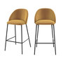 Voir la diapositive 1 : Rendez vous déco Lot de 2 chaises pour îlot central 66 cm en velours jaune moutarde-Karl