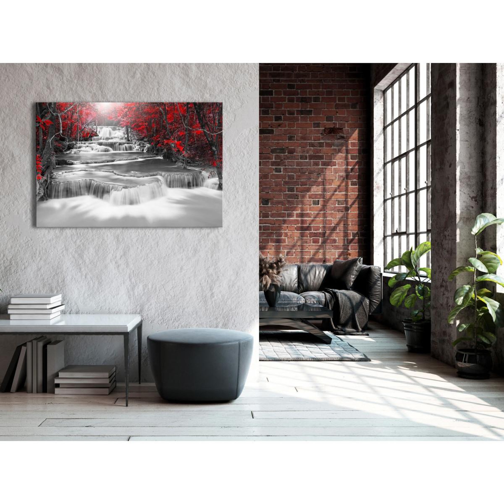 Voir la diapositive 2 : Paris Prix Tableau imprimé  cascade of thoughts wide red