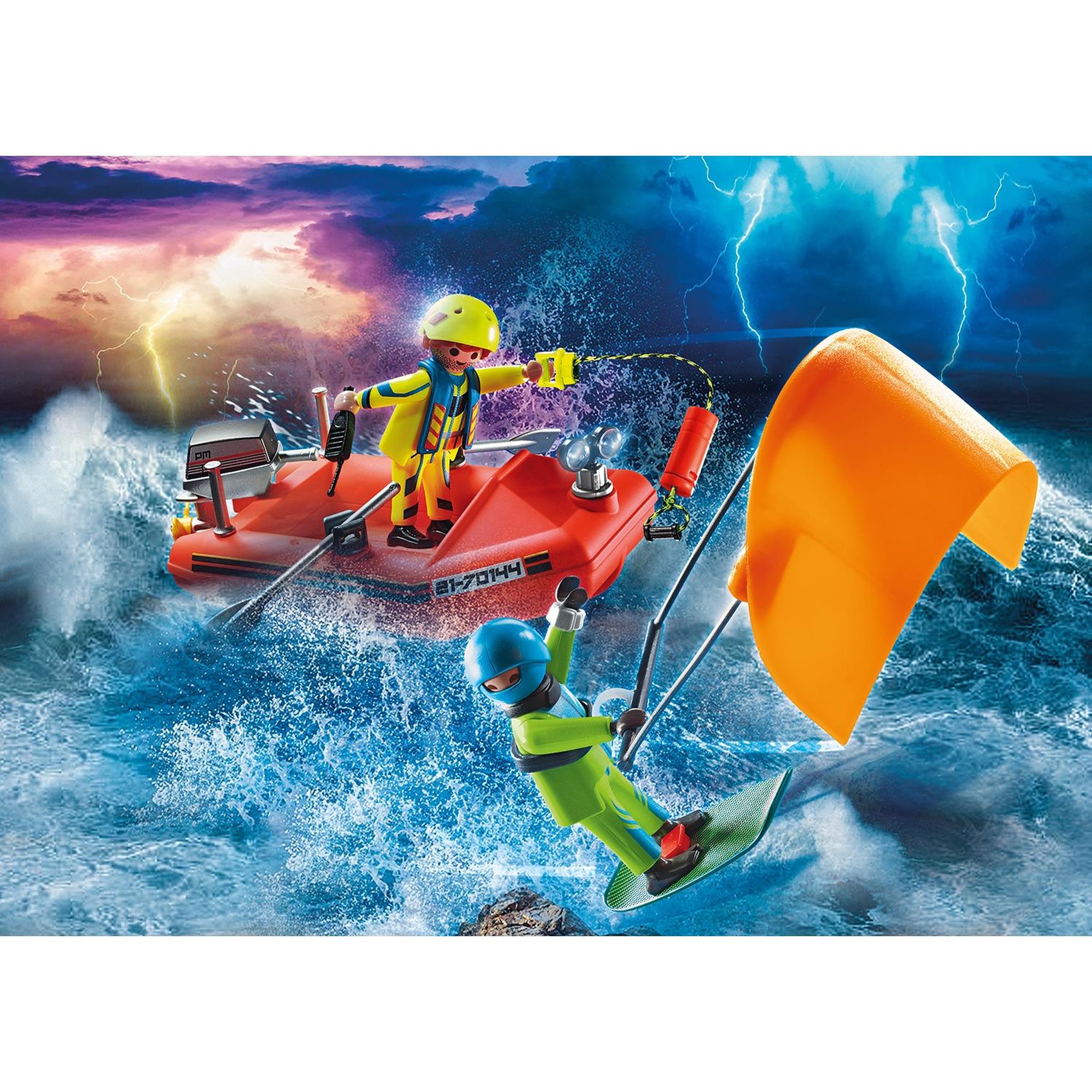Voir la diapositive 2 : PLAYMOBIL City Action Secouriste et kitesurfer
