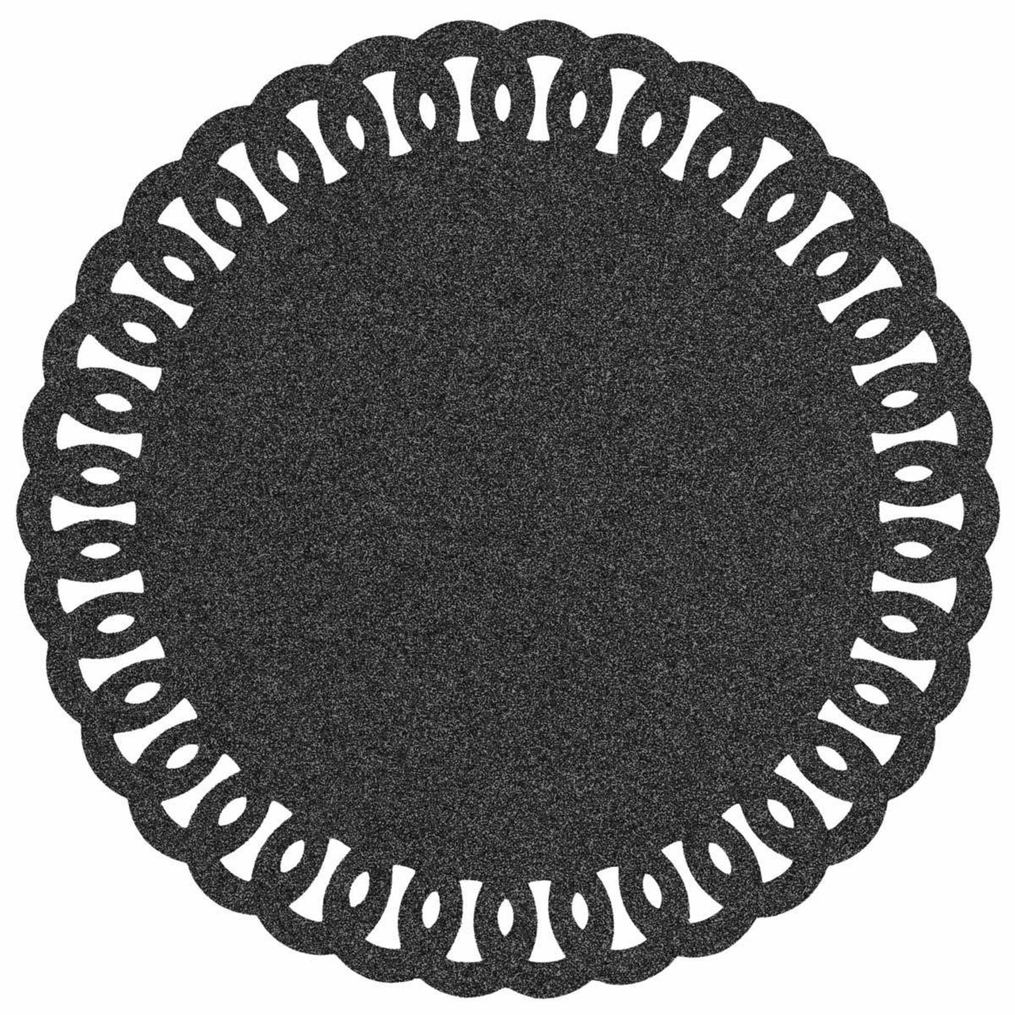 Douceur d'Intérieur Set de Table Rond à Paillettes  Guirlande  38cm Noir