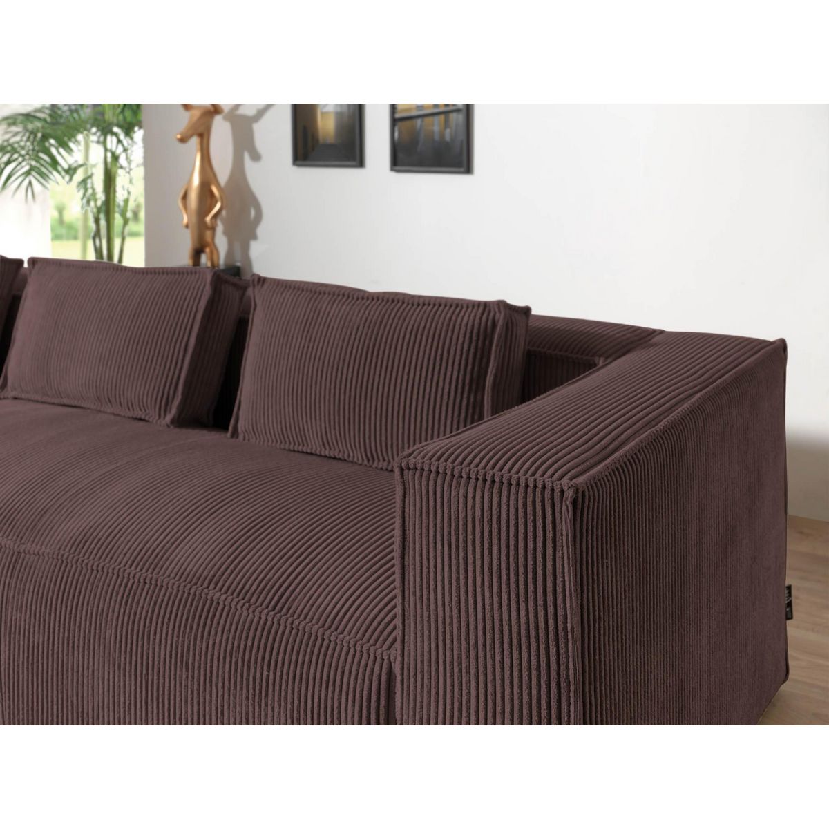 LISA DESIGN Stella - canapé d'angle - en velours côtelé - 4 places -style contemporain - gauche