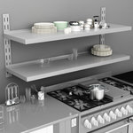 VIDAXL Etagere murale a 2 niveaux Acier inoxydable 150x30 cm