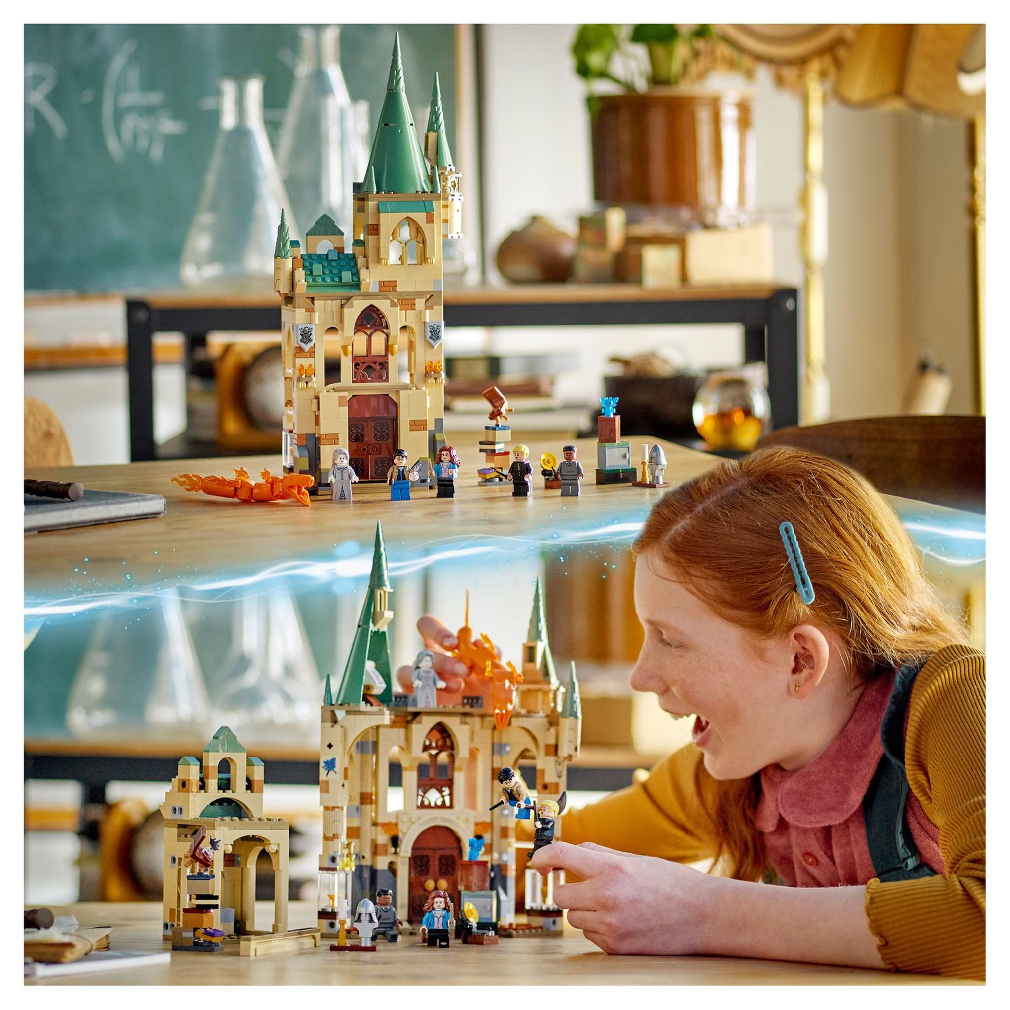 Voir la diapositive 8 : LEGO Harry Potter 76413 - Poudlard : la Salle sur Demande,  Jouet Château Fort avec Figurine Serpent de Feu Modulable, Construction Les Reliques de la Mort