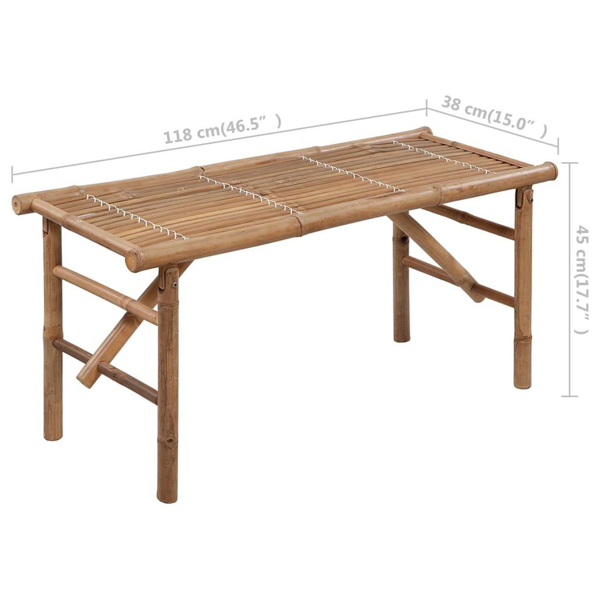 Voir la diapositive 6 : VIDAXL Banc de jardin pliable avec coussin 118 cm Bambou