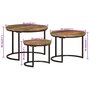 Voir la diapositive 6 : VIDAXL Tables gigognes 3 pcs bois massif de recuperation