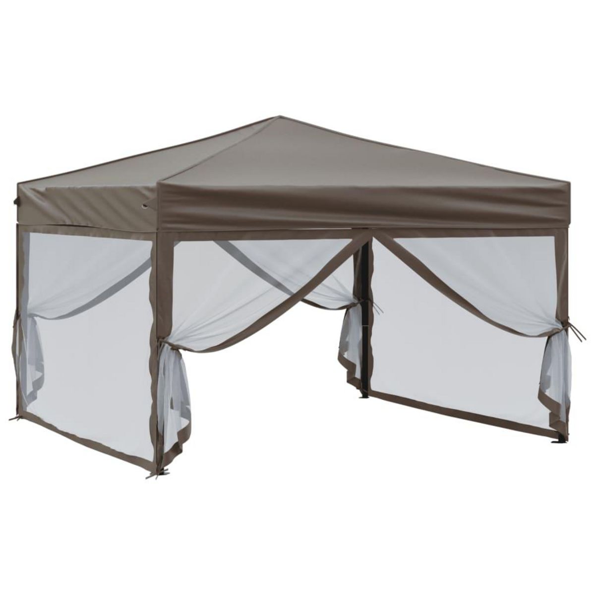 VIDAXL Tente de reception pliable avec parois Taupe 3x3 m