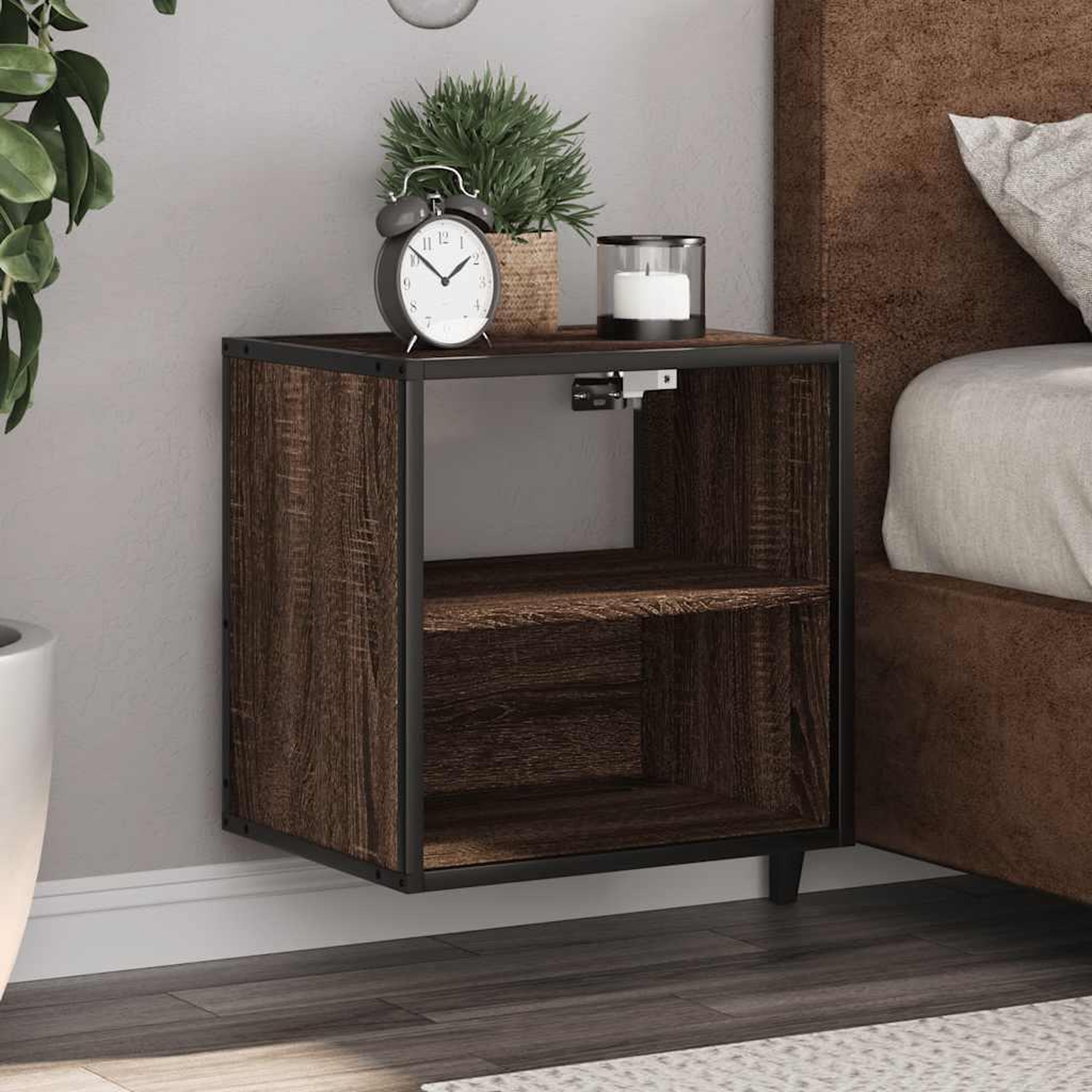 VIDAXL Tables de chevet murales 2 pcs chene marron 40x31x39,5 cm