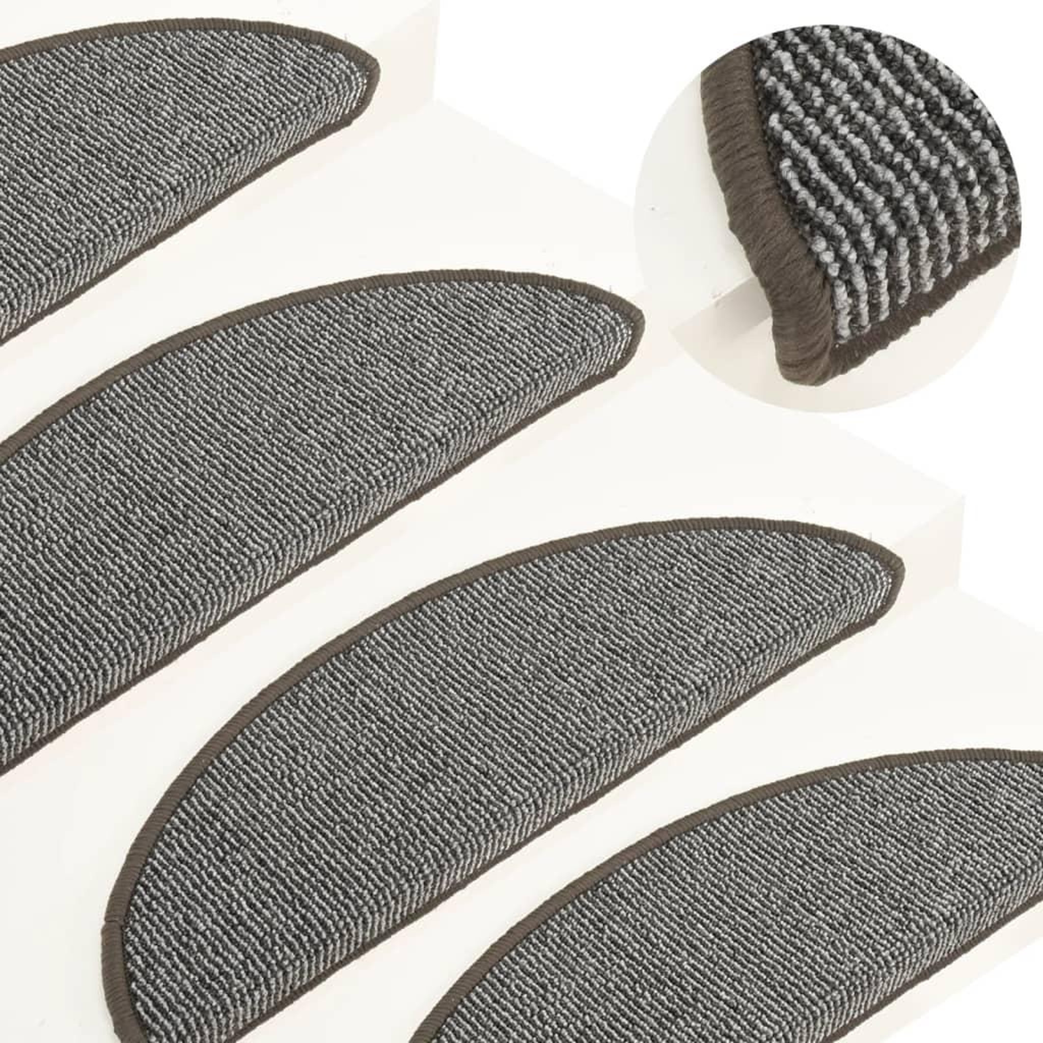 Voir la diapositive 1 : VIDAXL Tapis de marches d'escalier 15 pcs Gris 56x17x3 cm