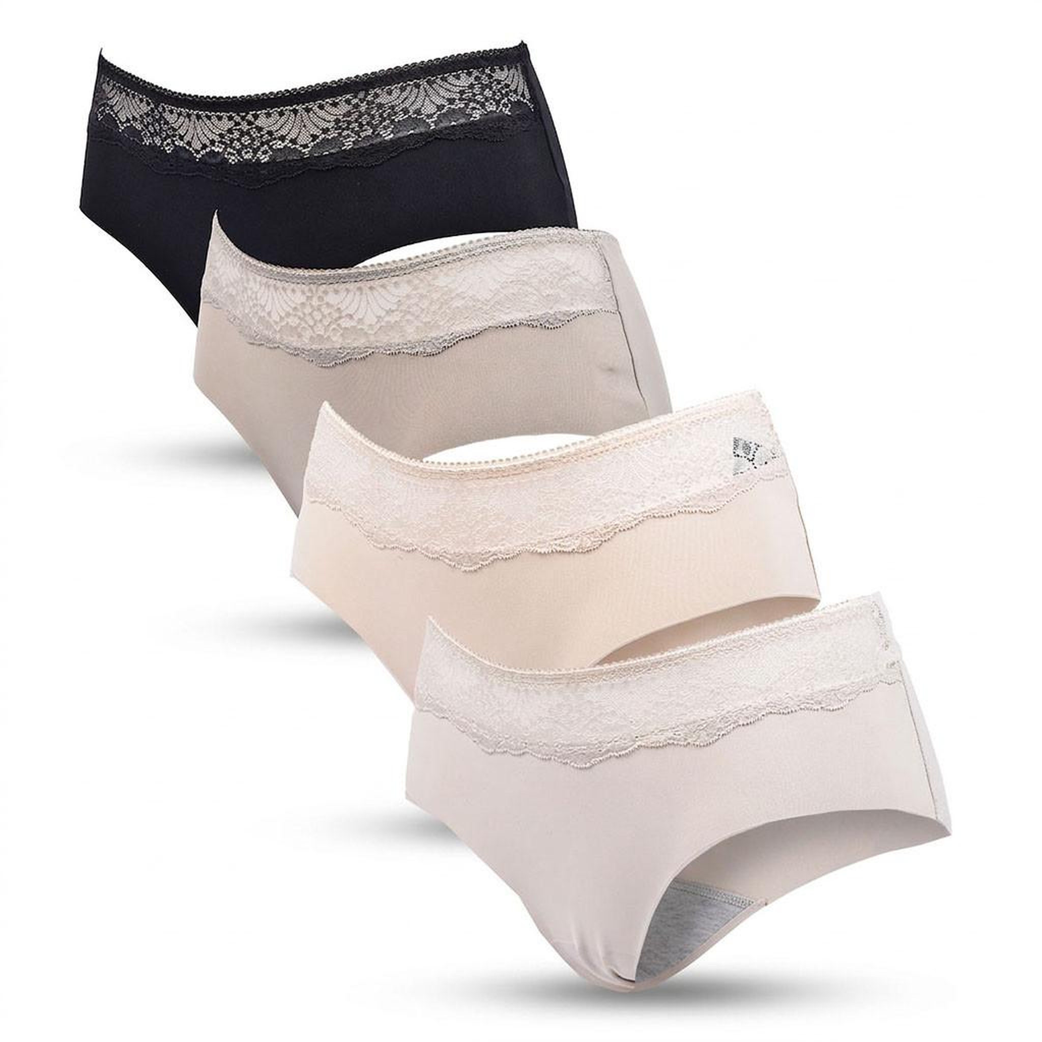 Voir la diapositive 1 : OZABI OZABI Pack de Culottes Femme Gainantes Dentelle Invisible – Lot de 4