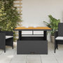Voir la diapositive 3 : VIDAXL Table de jardin noir 110x110x71cm resine tressee et bois acacia
