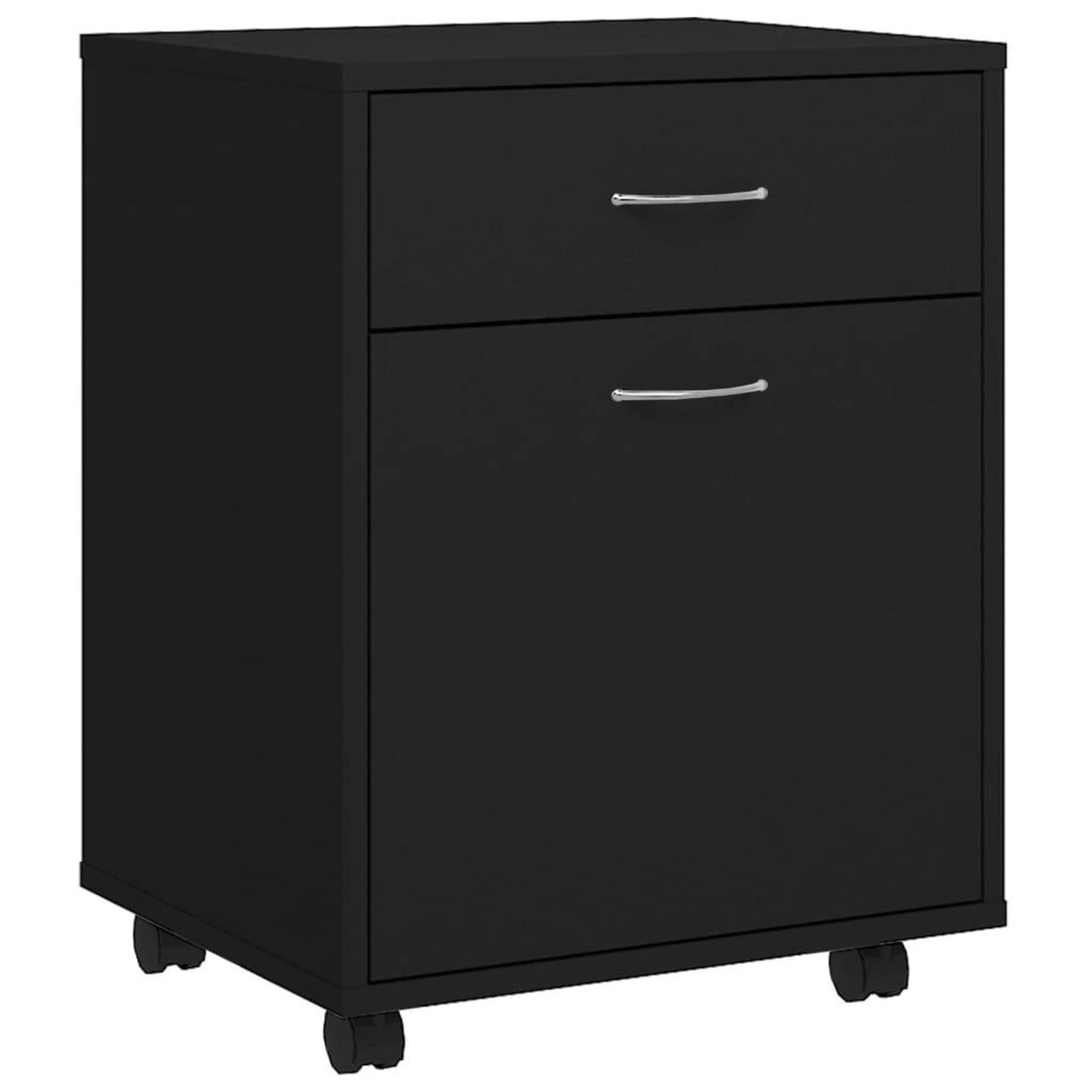Voir la diapositive 2 : VIDAXL Armoire a roulettes Noir 45x38x54 cm Bois d'ingenierie