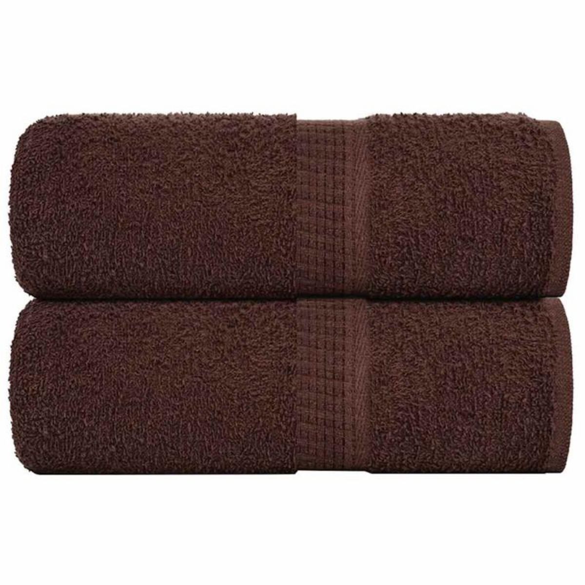 VIDAXL Serviettes de visage 2 pcs marron 30x30 cm 360 g m² 100% coton