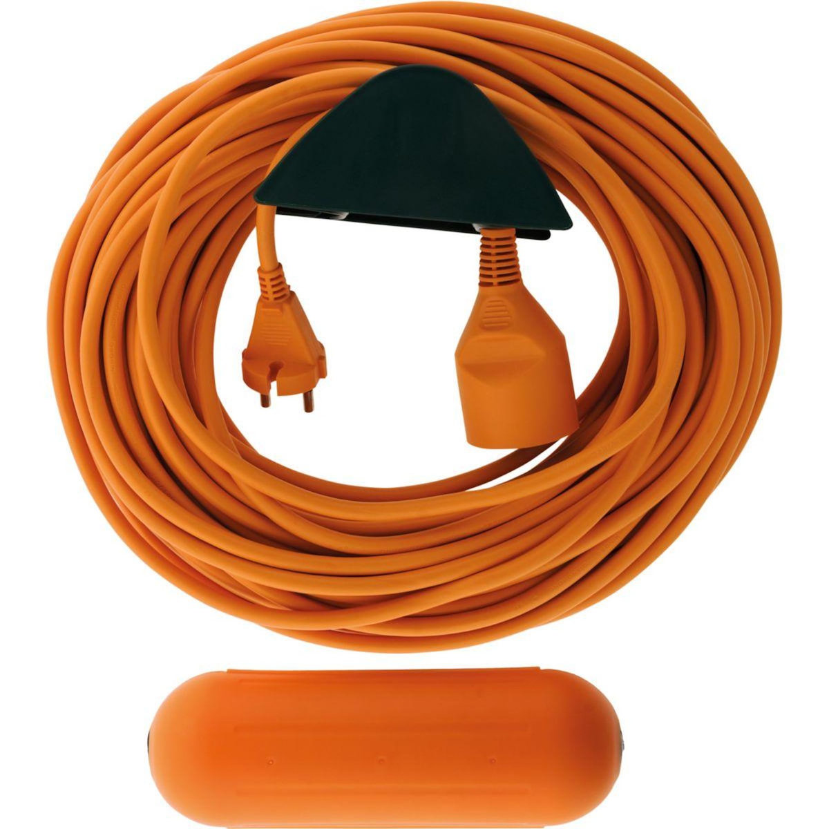 ZENITECH Multiprise jardin 25m 2x1.5 +support+boitier orange