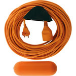 ZENITECH Multiprise jardin 25m 2x1.5 +support+boitier orange