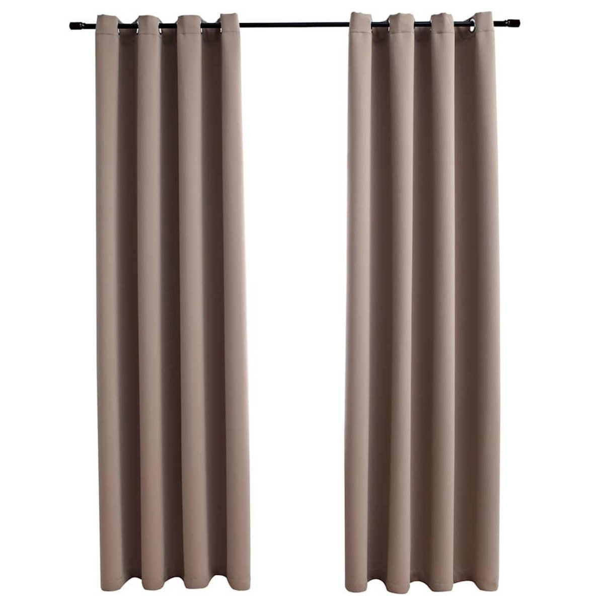VIDAXL Rideaux occultants avec anneaux en metal 2 pcs Taupe 140x245 cm