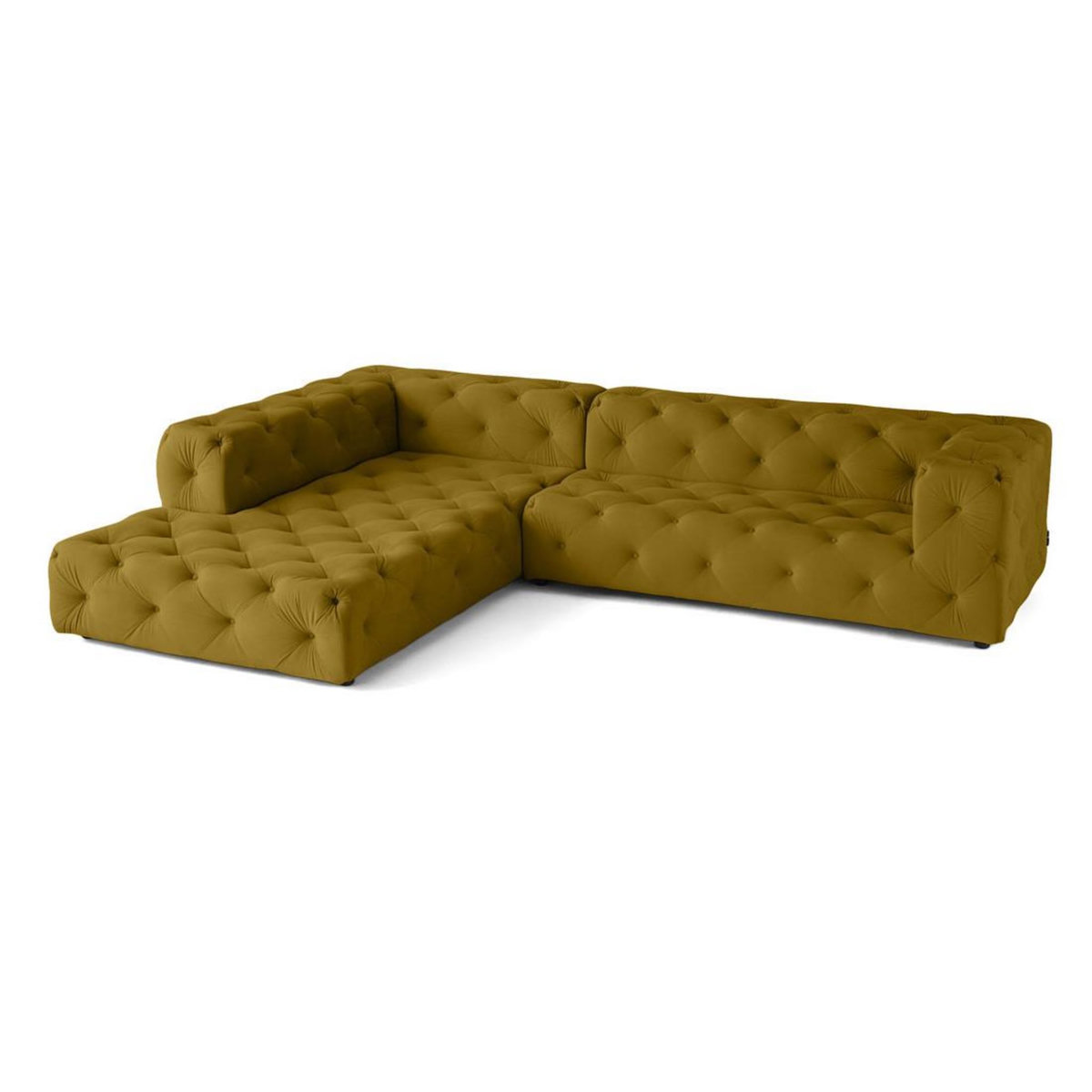 LISA DESIGN Gallata - canapé chesterfield d'angle gauche - 5 places - en velours