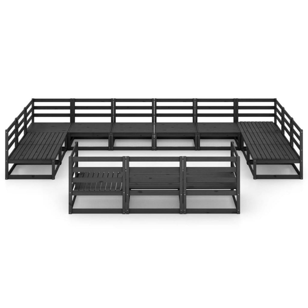 VIDAXL Salon de jardin 13 pcs bois de pin massif