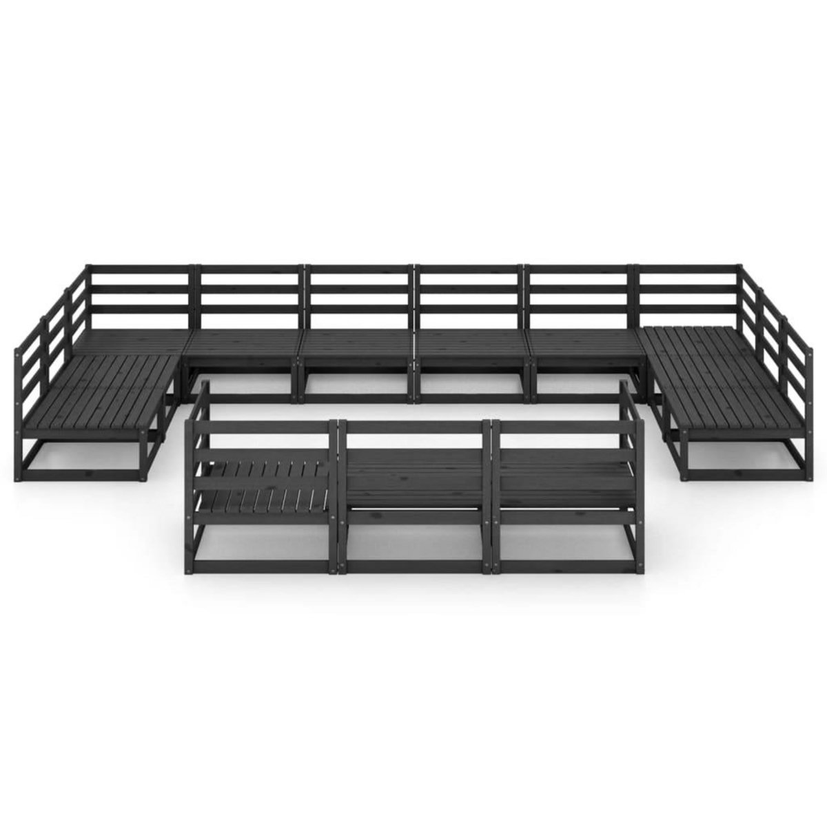 VIDAXL Salon de jardin 13 pcs bois de pin massif