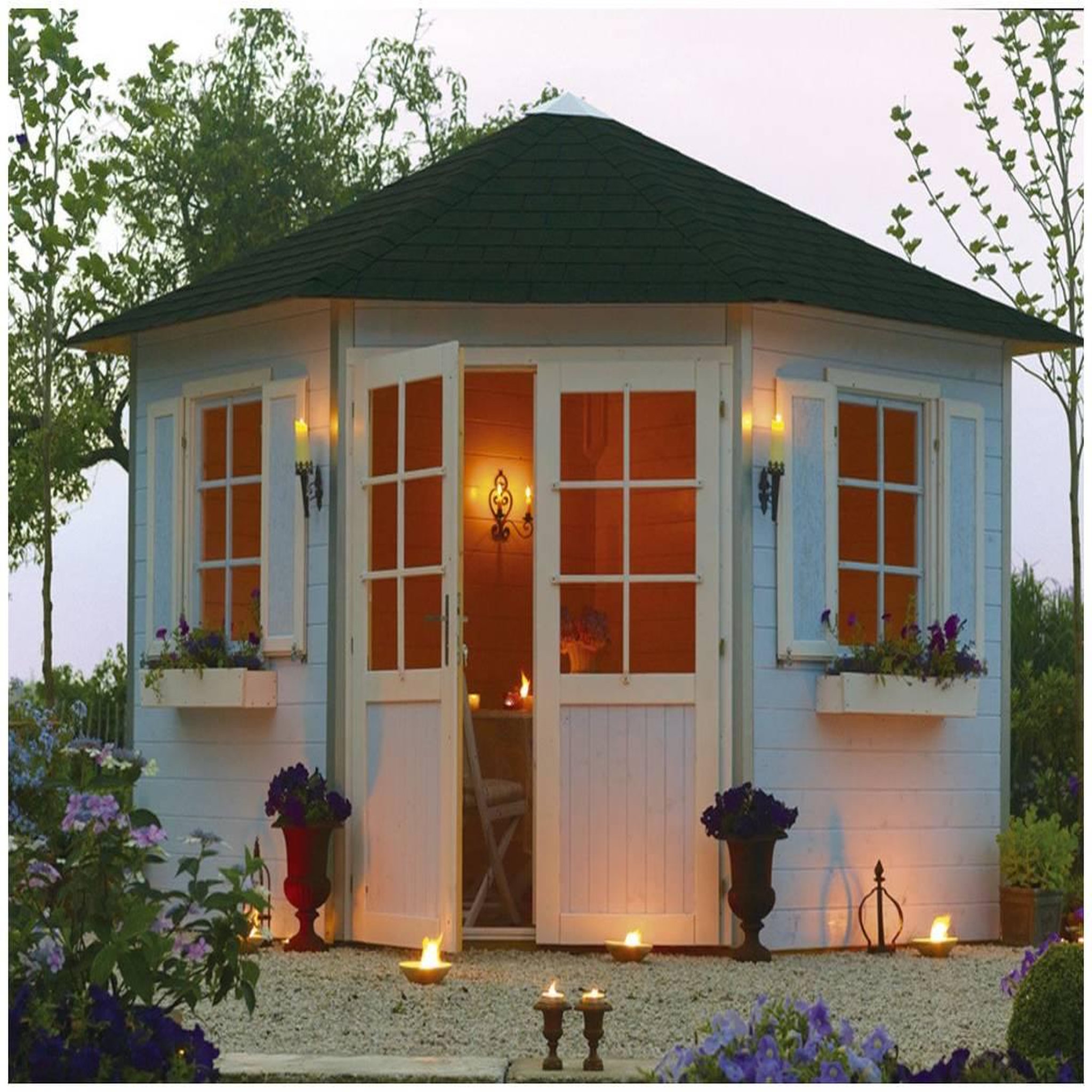 Voir la diapositive 2 : Habitat et Jardin Abri jardin pentagone  Nancy  - 7.88 m² - 4.24 x 3 x 2.82 m - 28 mm
