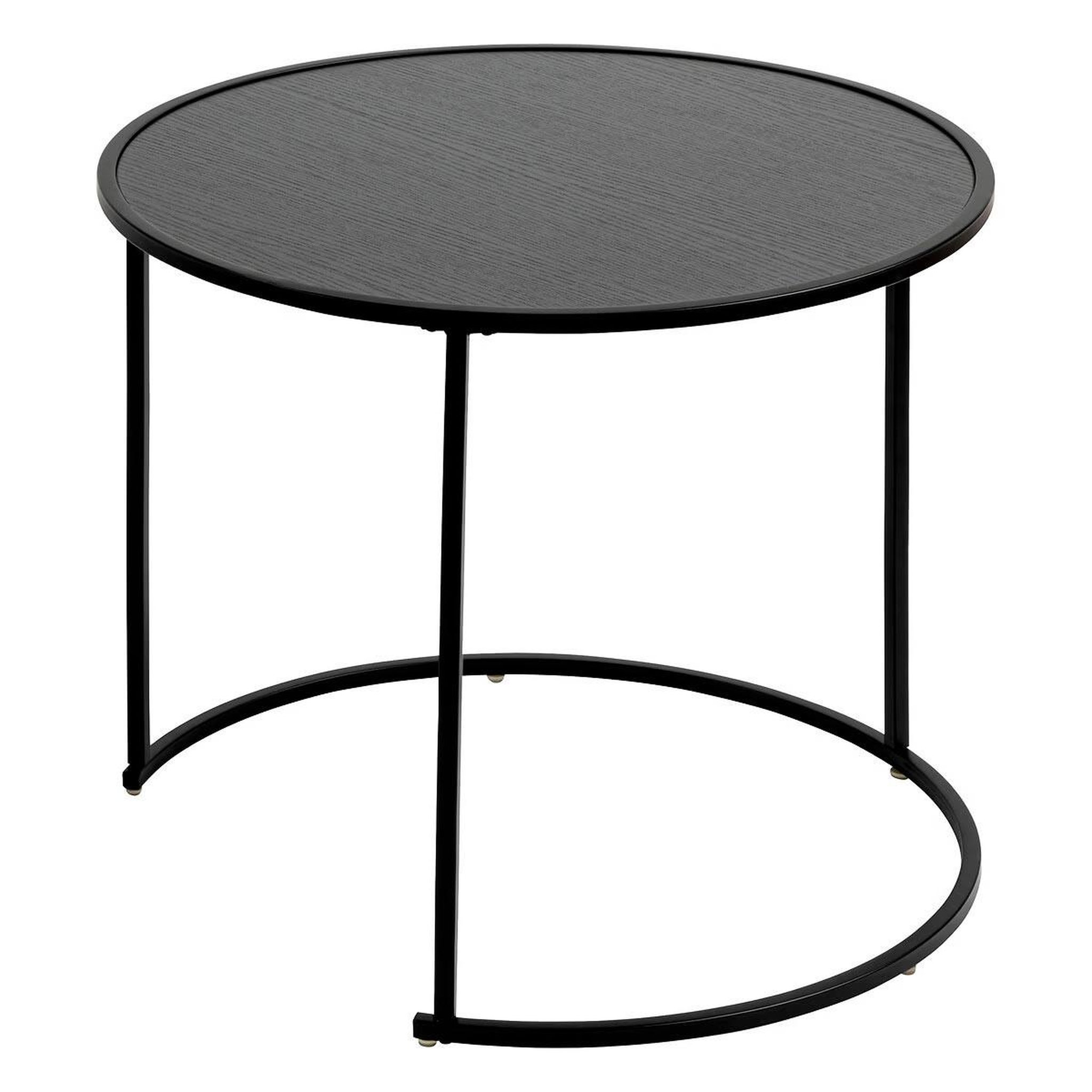 Voir la diapositive 2 : ATMOSPHERA Lot de 3 tables d'appoint gigognes  noan  54cm noir