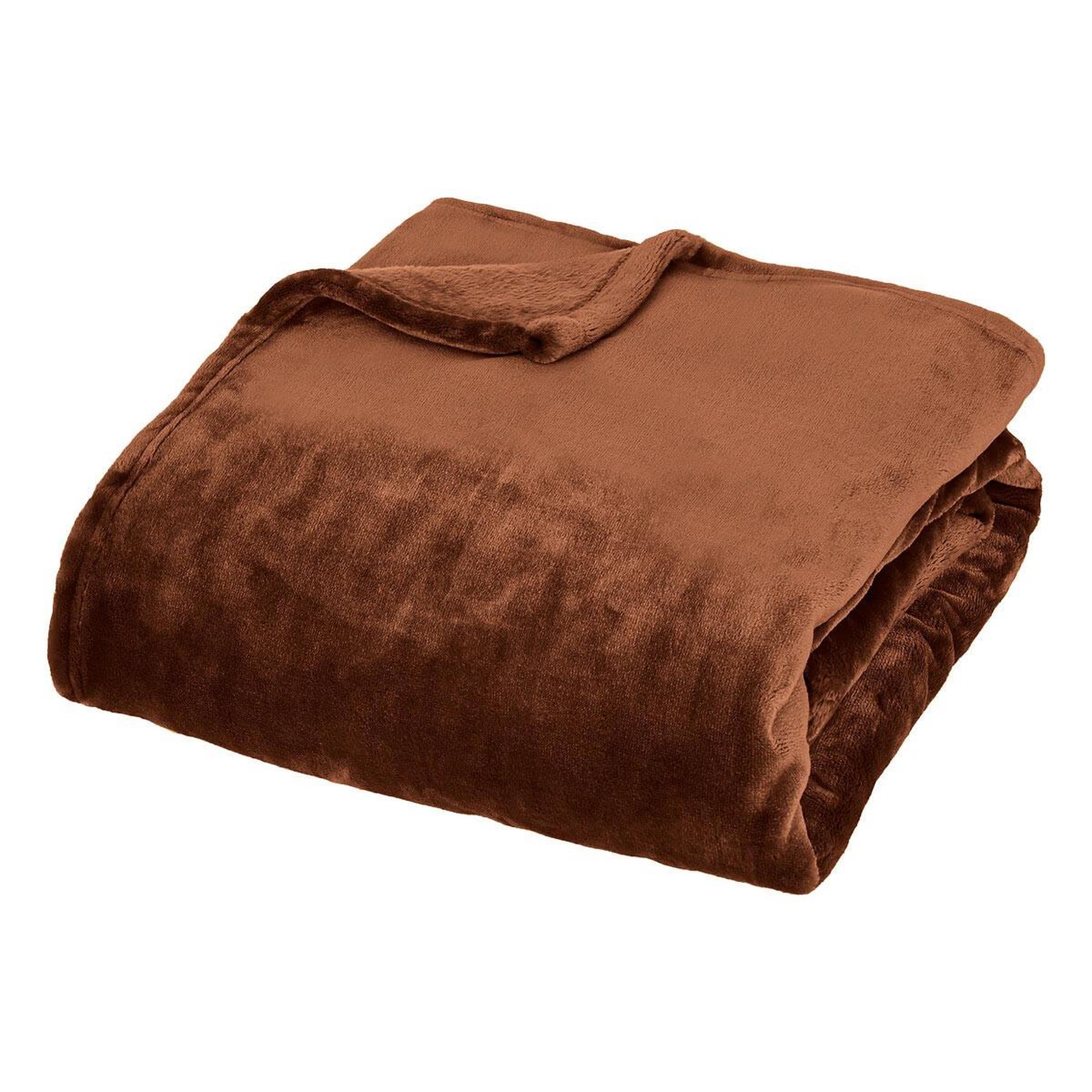 ATMOSPHERA Plaid en flanelle  cuddly  130x180cm marron