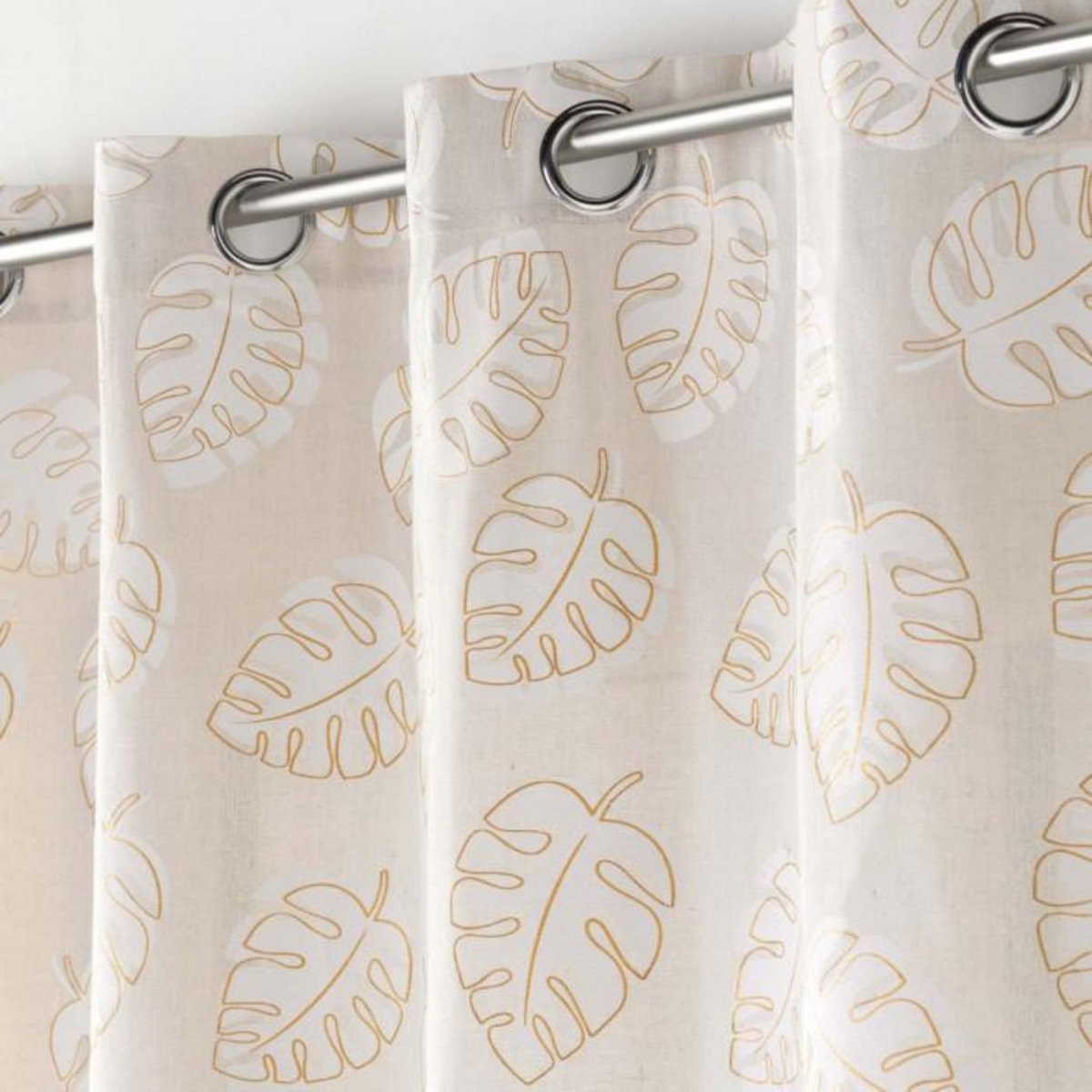 Paris Prix Rideau à Œillets Imprimé  Evasion  140x240cm Beige