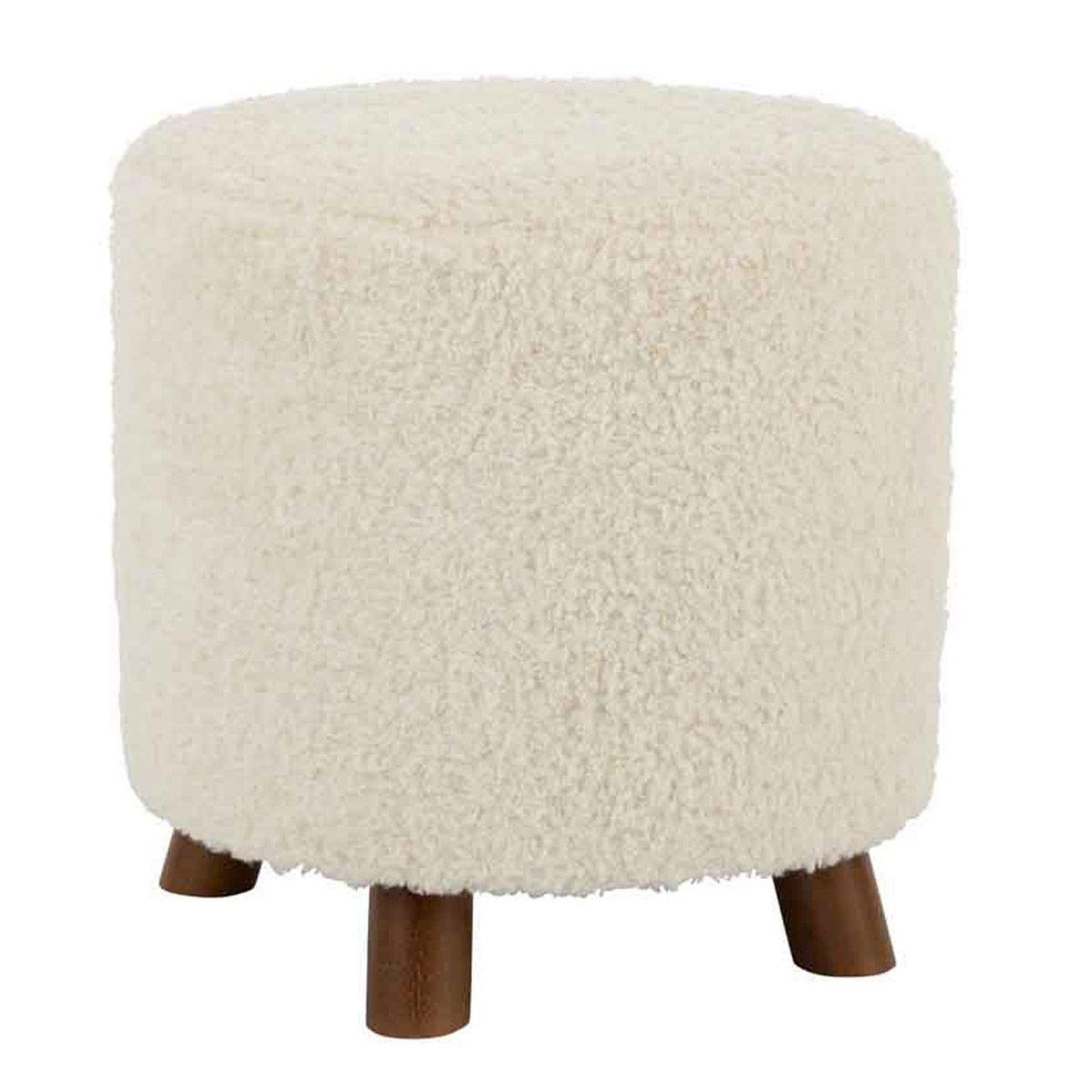 J-LINE Pouf design  mouton  40cm blanc