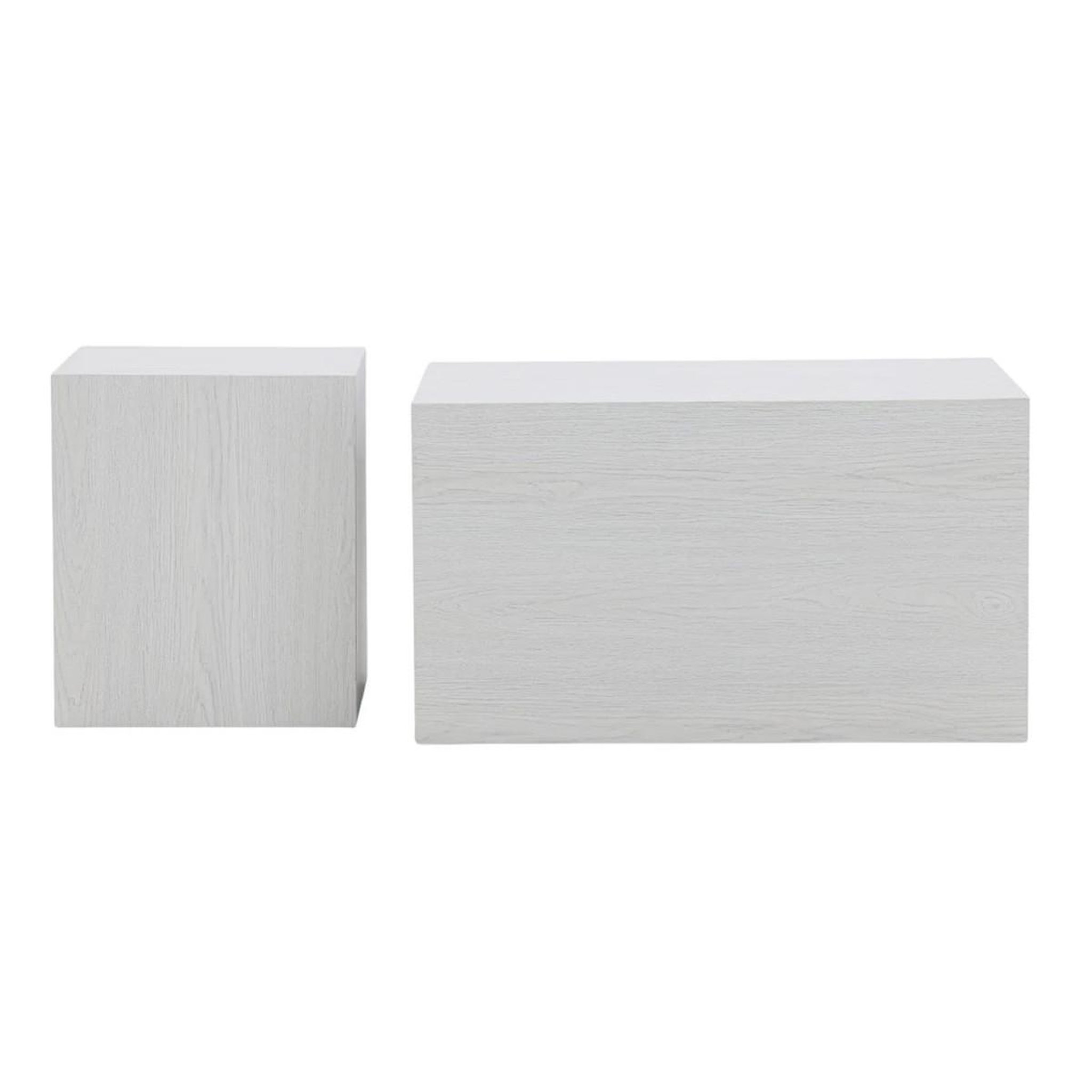 Paris Prix Lot de 2 tables basses effet bois  york  80cm blanc