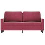 Voir la diapositive 3 : VIDAXL Canape a 2 places Rouge bordeaux 140 cm Velours