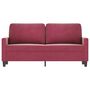 Voir la diapositive 3 : VIDAXL Canape a 2 places Rouge bordeaux 140 cm Velours