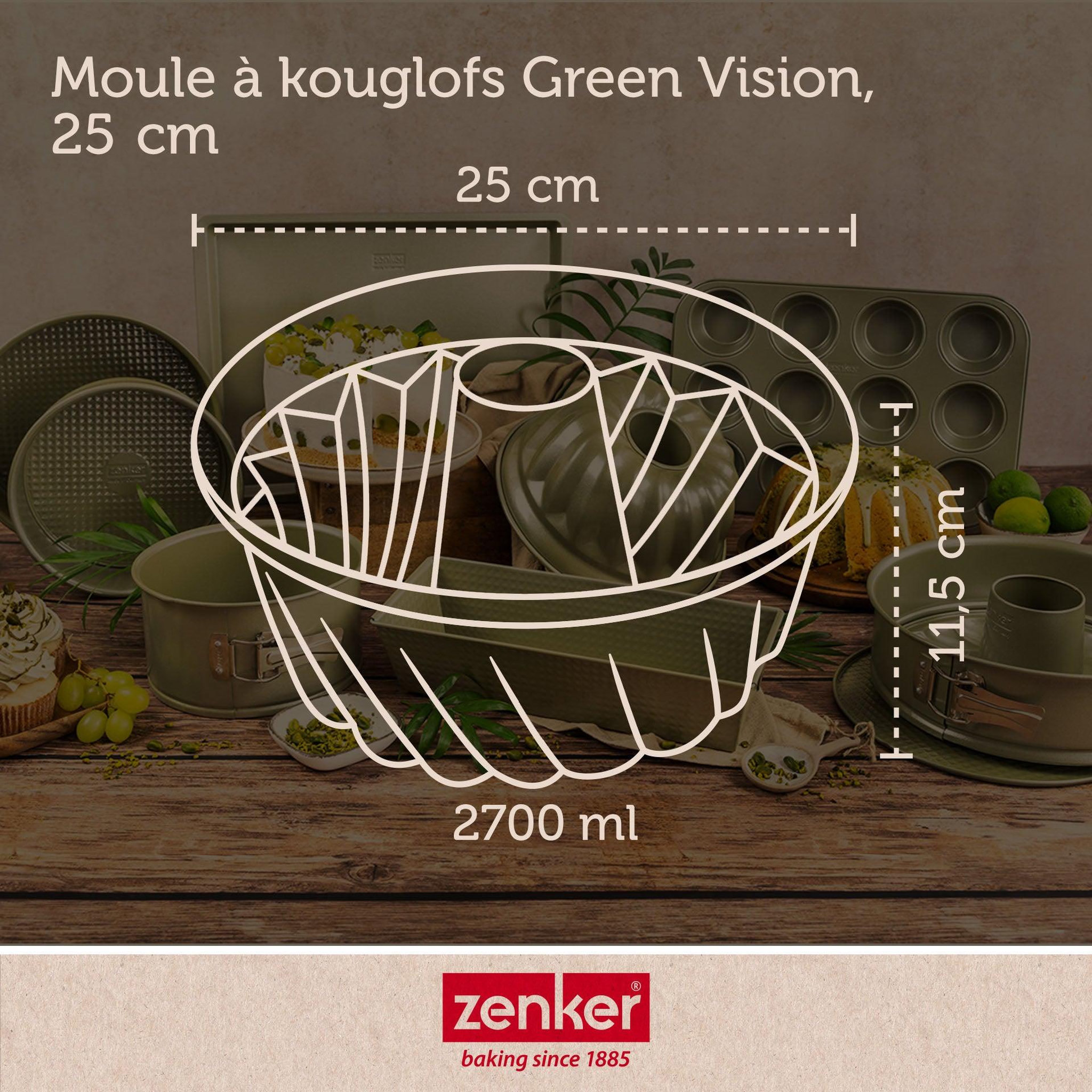 Voir la diapositive 4 : ZENKER Lot de 2 moules à gâteaux 25/25 cm en acier avec cire de carnauba zenker green vision
