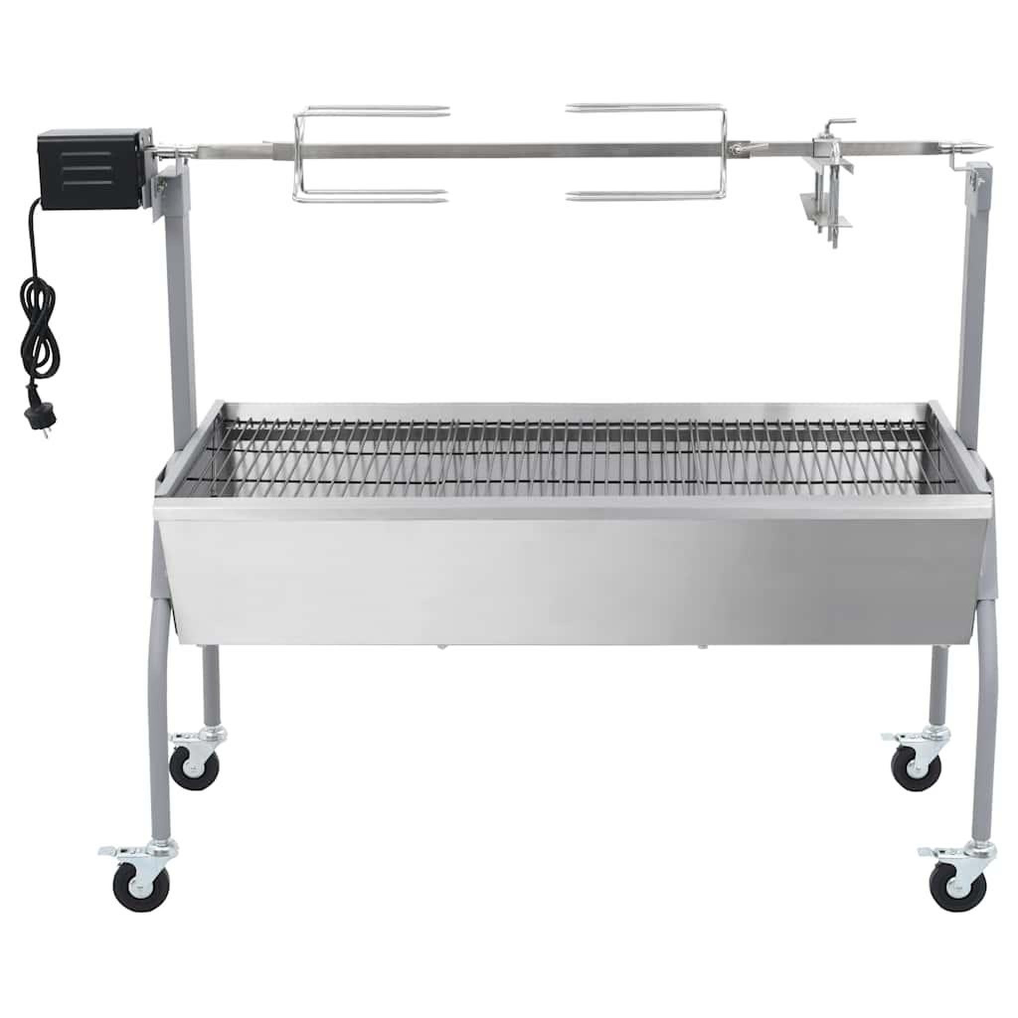 Voir la diapositive 2 : VIDAXL Rotissoire pour barbecue electrique acier inoxydable