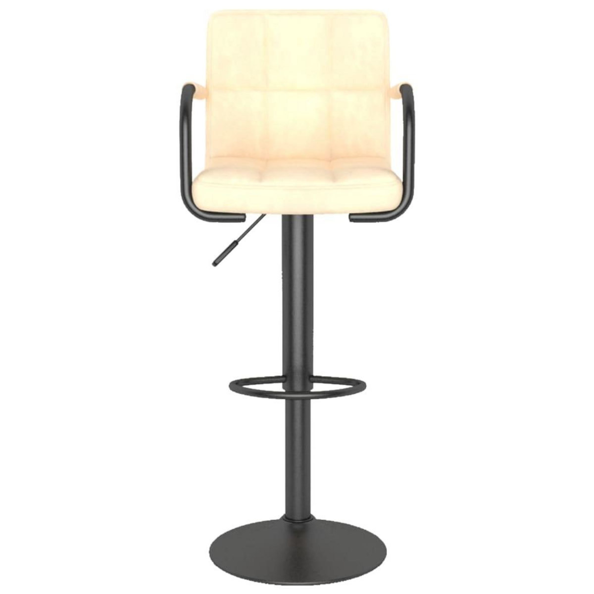 VIDAXL Tabourets de bar lot de 2 creme velours