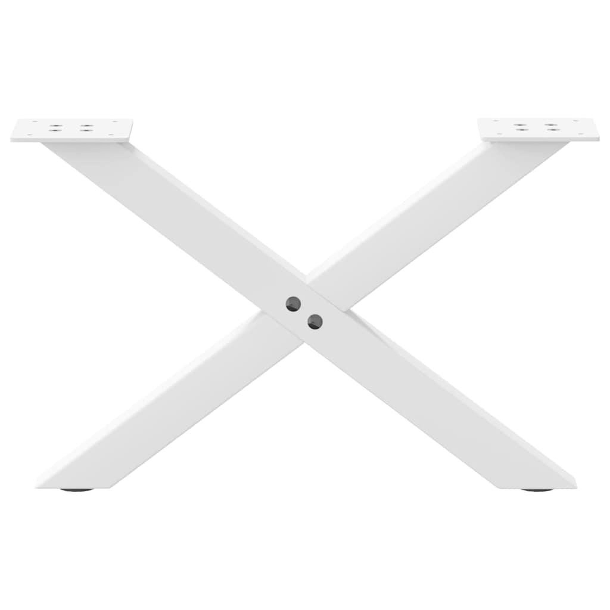 Voir la diapositive 4 : VIDAXL Pieds de table basse forme de X 2 pcs blanc 60x(30-31) cm acier