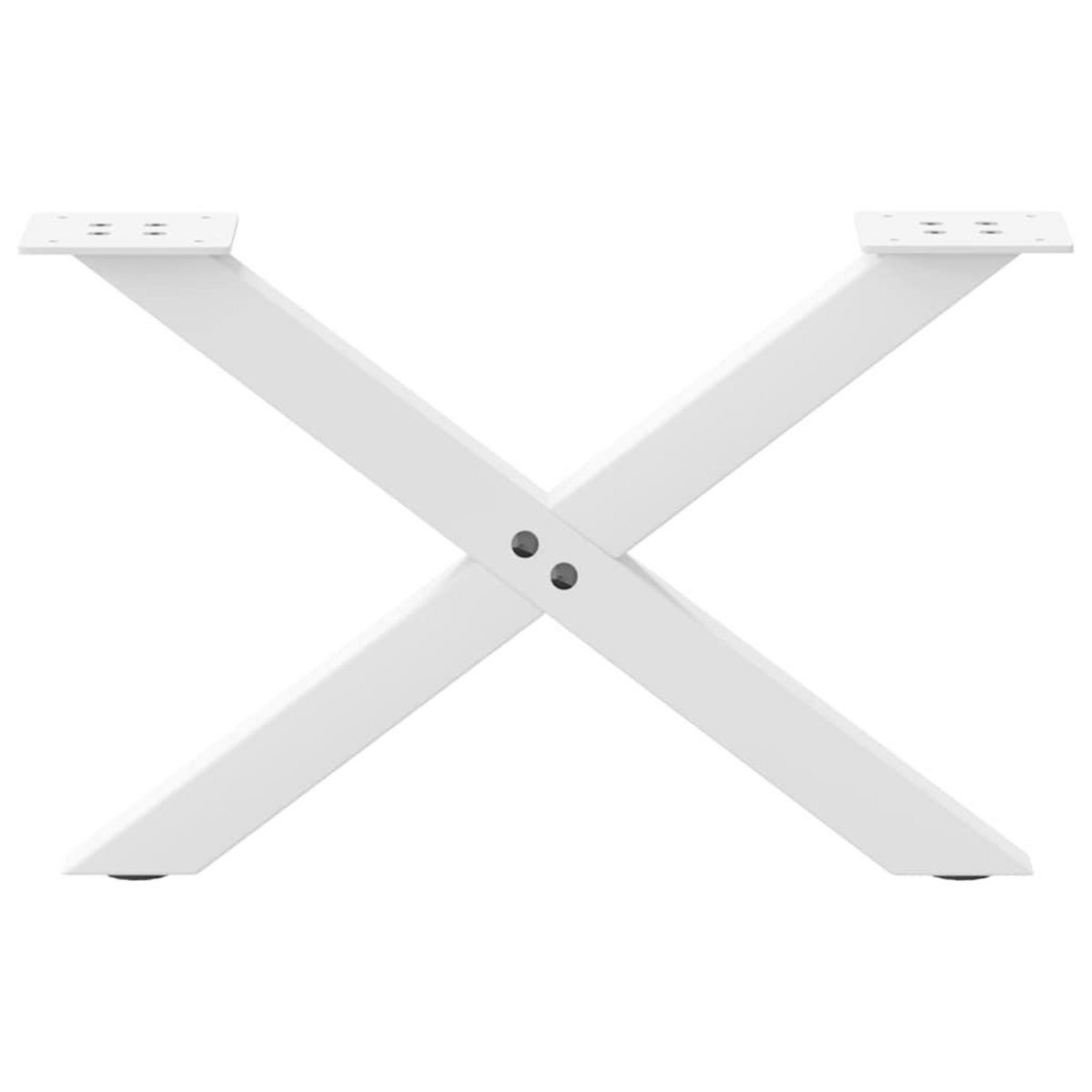 VIDAXL Pieds de table basse forme de X 2 pcs blanc 60x(30-31) cm acier
