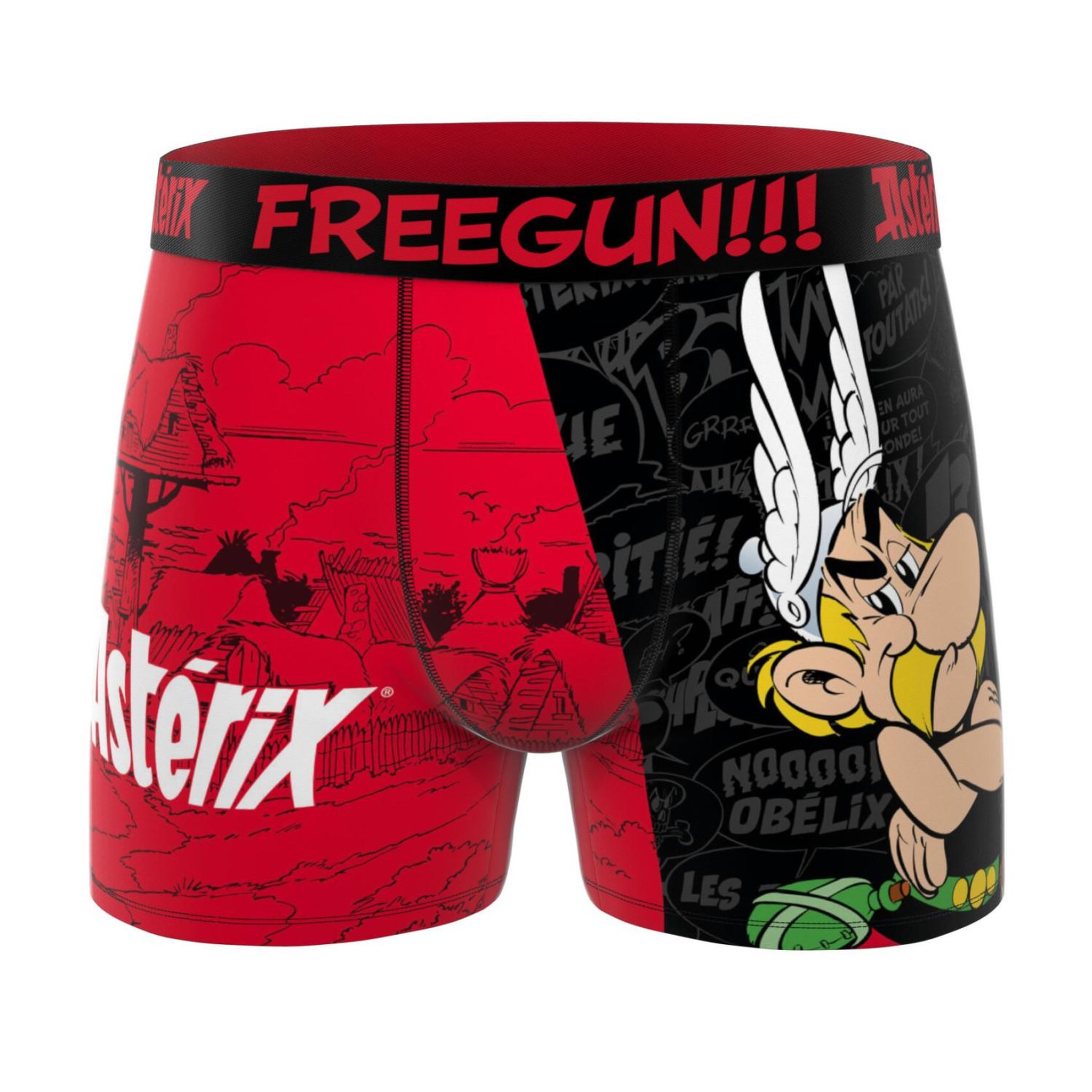 Voir la diapositive 4 : FREEGUN Lot de 3 boxers homme asterix